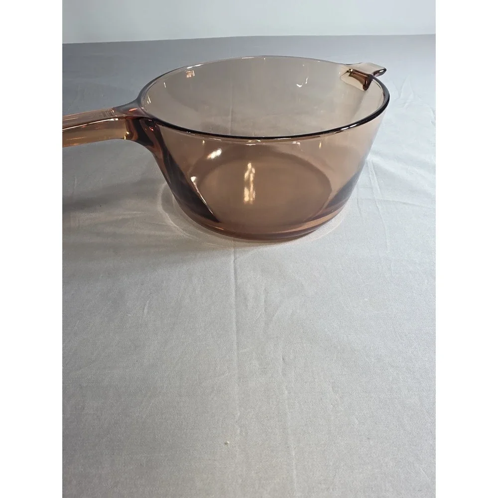 Vision Corning Ware FRANCE 2.5 L Amber Glass Pot Saucepan Vtg Z